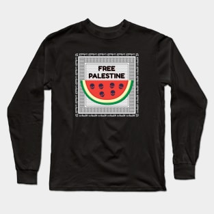 Free Palestine Keffiyeh Long Sleeve T-Shirt